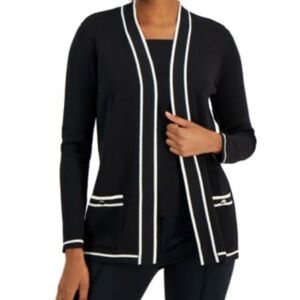 Anne Klein Black and White Cardigan Sweater